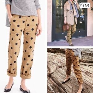 J. Crew Boyfriend Chino Pants Straight Leg Dots